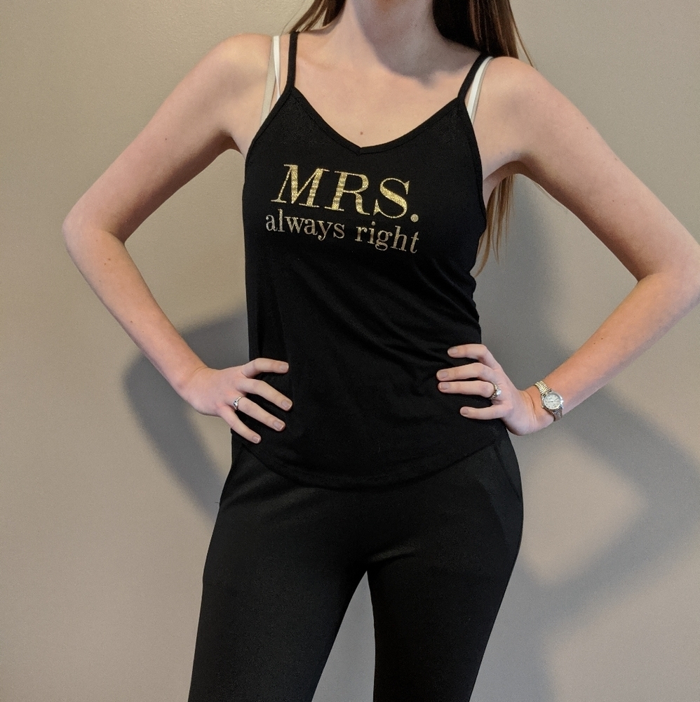 ☘️Cute "Mrs. Always Right" Tank xs